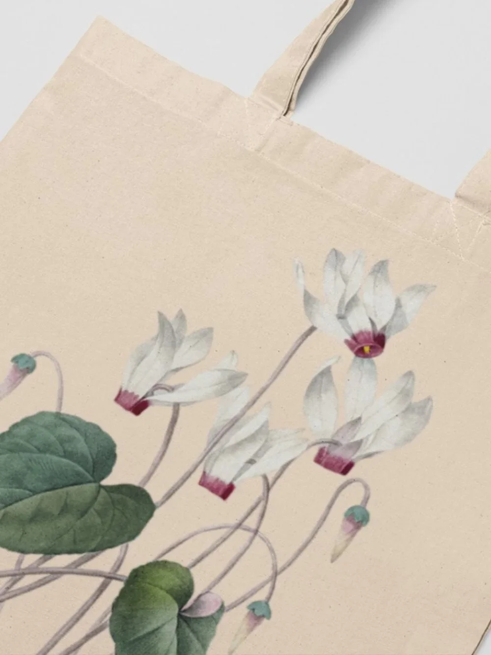 Sowbread Vintage Floral Print Graphic Canvas Tote Bag